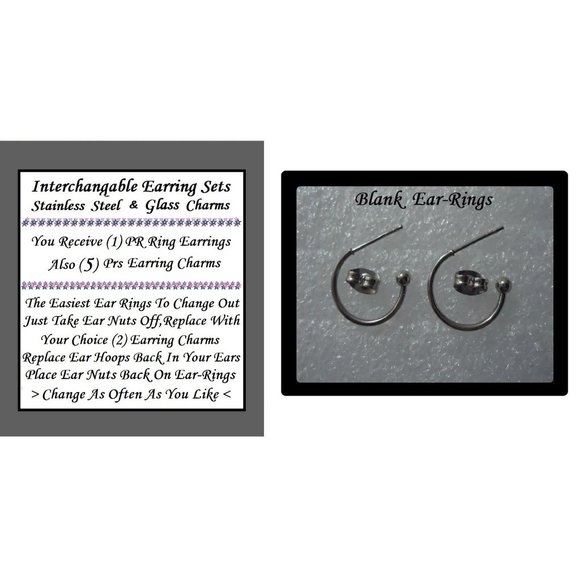 GolfBall Novalty Earrings 5 Pairs in Set Interchangable Golf Ball Charm Earrings - Picture 10 of 10